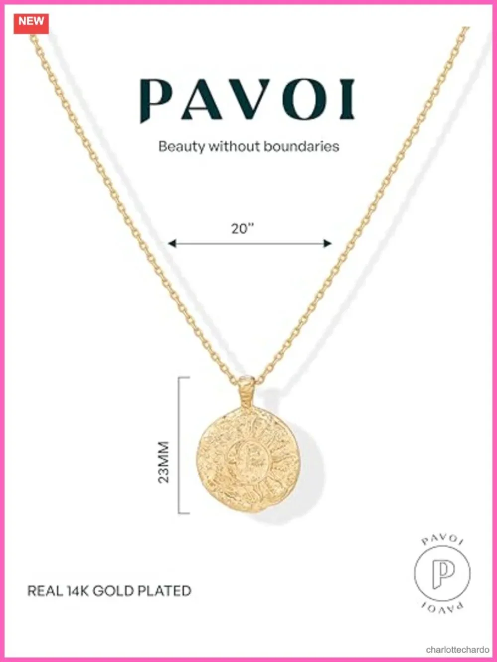 Moon Star Coin Pendant Necklace, 14K Yellow Gold Plated, Adjustable Chain